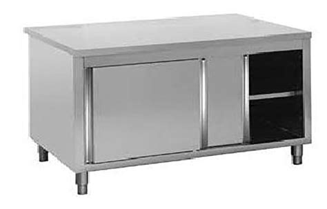 metal cabinets stacking and stainless steel top|stainless steel table with cabinet.